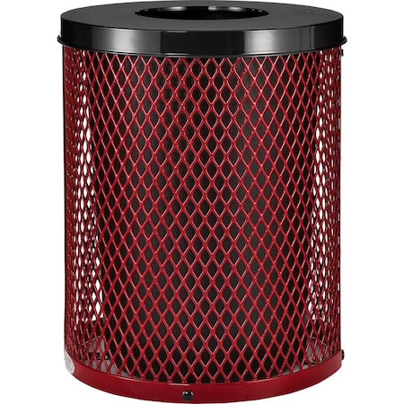 Global Industrial Round Outdoor Can, Red, Steel, 23-1/2 in 261924RD